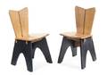 A Pair of Modernist Oak and Ebonized Side Chairs