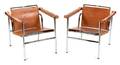 A Pair of Le Corbusier Chromed Steel
