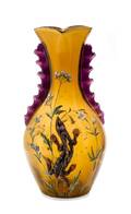 An Early Galle Enameled and Applied Glass Vase