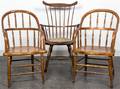 An Assembled Set of Three Spindle Back Side Chairs
