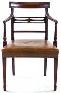A Regency Mahogany Open Armchair