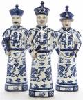 A Set of Three Chinese Glazed Ceramic Figures