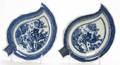 Two Chinese Export Blue and White Porcelain Spoon Rests
