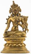 A SinoTibetan Gilt Bronze Figure of Buddha