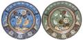 Two Mexican Polychrome Decorated Plates
