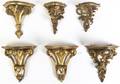 Six Rococo Style Giltwood Wall Brackets