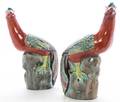 A Pair of Chinese Export Figures of Peacocks
