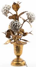 A Gilt Metal and Tole Floral Arrangement