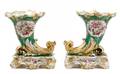 Pair of Old Paris Porcelain Cornucopia Vases