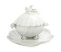 A Limoges Porcelain Covered Tureen on Stand