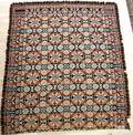 Pennsylvania blue and rust jacquard coverlet
