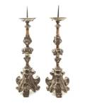 A Pair of Italian Baroque Giltwood Pricket Sticks