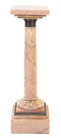 A Continental Marble and Bronze Column