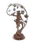 An Art Nouveau Cast Metal ThreeLight Newel Post Lamp