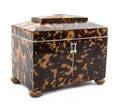An English Tortoise Shell Tea Caddy