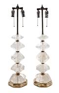 A Pair of Contemporary Rock Crystal Lamps
