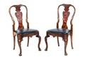 A Pair of Queen Anne Style Lacquered Side Chairs