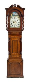 An English Oak Tall Case Clock
