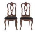 A Pair of English Walnut Side Chairs