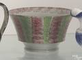 Red and green horizontal rainbow striped waste bowl