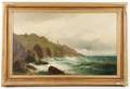 Early 20th C Signed Oil Cliffs of Cornwall