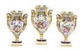 A Coalport Porcelain ThreePiece Garniture