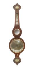 An English Mahogany Wheel Barometer