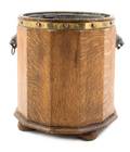 An English Brass Mounted Oak Coal Bucket