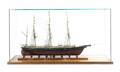 An American Carved Wood and Fabric Ship Model