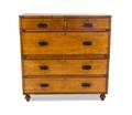 An English Brass Banded Oak Campaign Chest