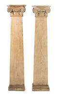 A Pair of Carved Pine Columns