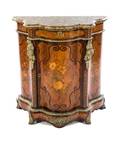 A Louis XVI Style Gilt Bronze Mounted Marquetry and Parquetry Meuble d Appui