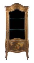 A Louis XVI Style Gilt Metal Mounted Vernis Martin Vitrine