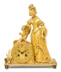 A French Gilt Bronze Figural Mantel Clock