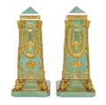 A Pair of Neoclassical Porcelain Obelisks