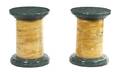 A Pair of Green and Sienna Marble Pedestals
