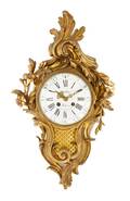 A Louis XV Style Gilt Bronze Cartel Clock
