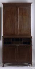 Pennsylvania Federal mahogany secretary linen press ca 1810
