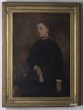 American oil on canvas 34 length portrait of a lady ca 1880