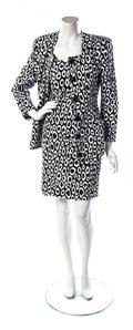 A Patrick Kelly Black and White Animal Print Three Piece Ensemble