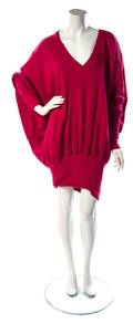A Norma Kamali Fuchsia Cotton Sweatshirt Dress