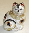 Polychromed chalkware figure of a cat 19th c