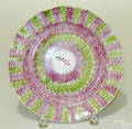 Red and green rainbow spatter plate 19th c