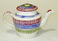 Red green and blue horizontal rainbow teapot 19th c