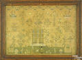 Burlington County New Jersey silk on linen needlework sampler wrought by Ann Maria Mathews 1826