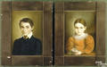 Pair of Pennsylvania pastel on paper portraits 19th c