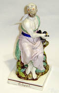Pearlware figure titled Elijah ca 1900