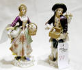 Pair of Dresden porcelain figures of a man and woman late 19th c