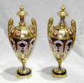 Pair of Royal Crown Derby urns 20th c