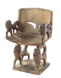 A Carved Wood African Armchair